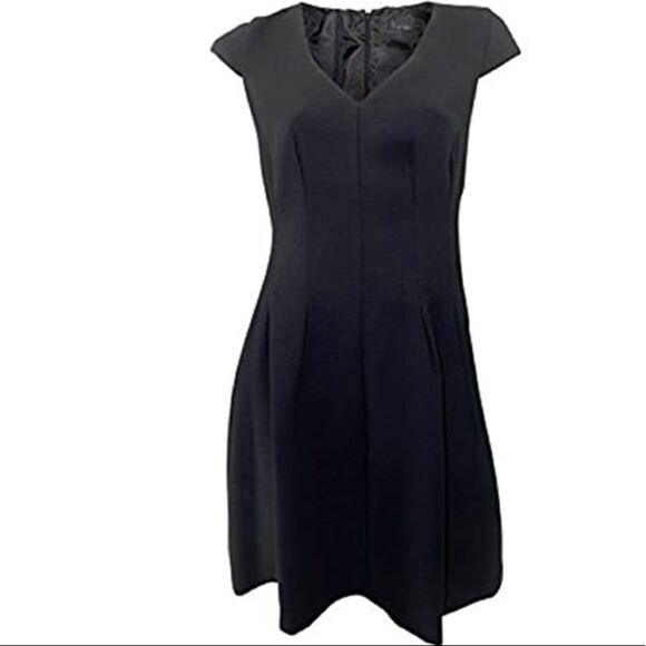Topshop Fit Flare Crepe Smart Black Dress size 10 - Picture 1 of 6